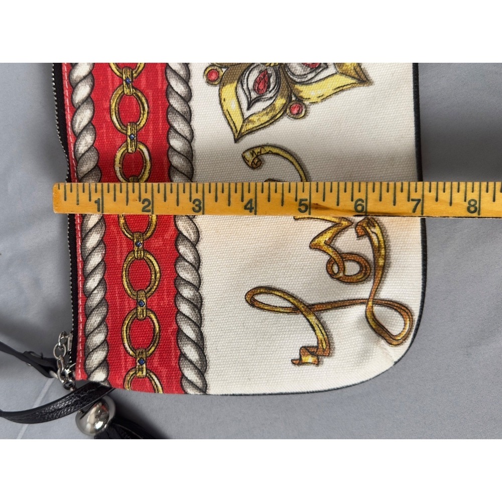 Brighton Love Glitter & Go Canvas Crossbody Pouch Scarf Print Tassel Bag - Picture 7 of 7
